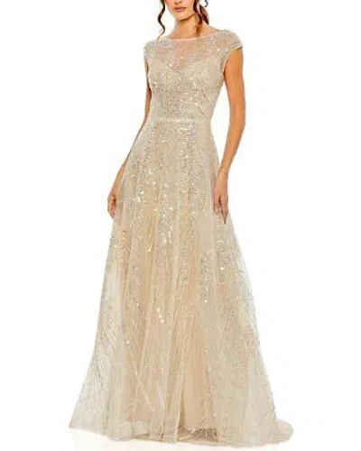 Pre-owned Mac Duggal A-line Gown Women's In Silver
