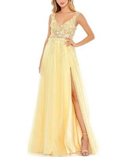 Pre-owned Mac Duggal A-line Gown Women's In Yellow