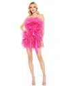 Mac Duggal A11436 Short Feather Cocktail Mini Dress In Pink
