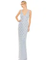 Mac Duggal A93744 Long Fitted Formal Beaded Dress In Blue