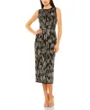 Mac Duggal Sequin Mesh Sheath Dress In Black Gold