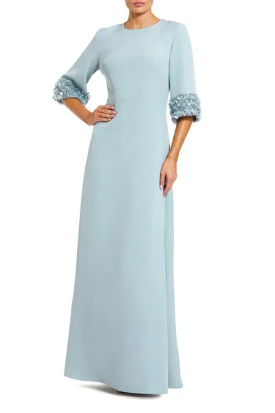 Mac Duggal Sequin-embellished A-line Gown In Blue
