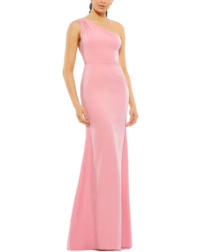 Mac Duggal One Shoulder Jersey Mermaid Gown In Animal Print