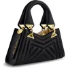 Mac Duggal Angular Quilted Napa Leather Handbag In Black