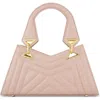 Mac Duggal Angular Quilted Napa Leather Handbag In Rose