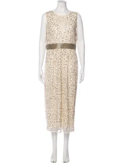 Pre-owned Mac Duggal Animal Print Long Dress In Neutral
