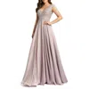 Mac Duggal Metallic Floral Bead-embroidered A-line Gown In Vintage Lilac