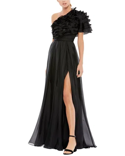 Mac Duggal 26527 Long One Shoulder Evening Gown In Black