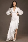 Mac Duggal Asymmetrical Cutout Ruffled Gown