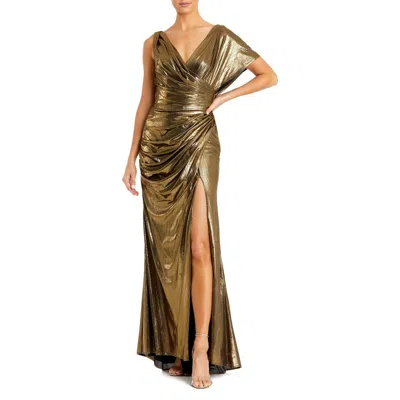 MAC DUGGAL MAC DUGGAL ASYMMETRICAL DRAPED TRUMPET GOWN