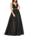 Mac Duggal Rhinestone Detailed Tulle Ball Gown