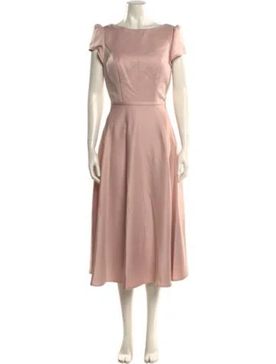 Pre-owned Mac Duggal Bateau Neckline Long Dress In Pink