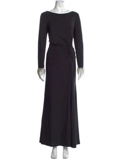 Pre-owned Mac Duggal Bateau Neckline Long Dress W/ Tags In Black