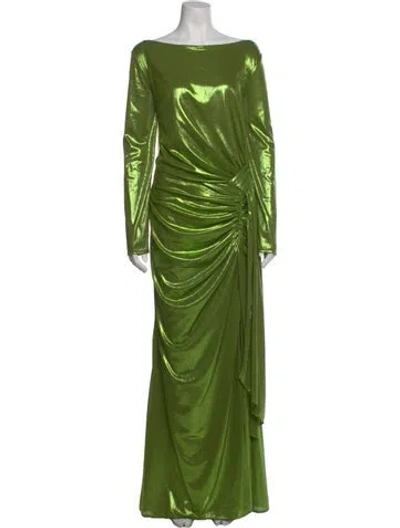 Pre-owned Mac Duggal Bateau Neckline Long Dress W/ Tags In Green