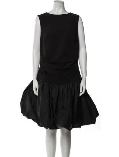 Pre-owned Mac Duggal Bateau Neckline Midi Length Dress In Blue