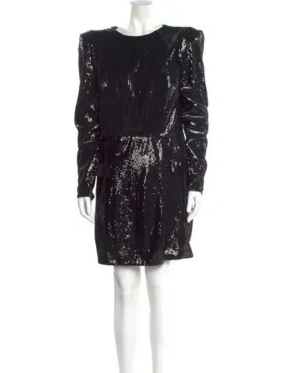 Pre-owned Mac Duggal Bateau Neckline Mini Dress W/ Tags In Black