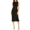 Mac Duggal Applique Midi Gown In Black