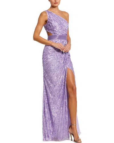Mac Duggal Beaded Gown In Purple