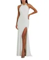 Mac Duggal Halter Gown In White