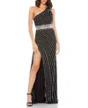 Mac Duggal Rhinestone One-shoulder Column Gown In Black