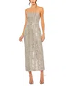 Mac Duggal Embellished Strapless Column Dress In Nude