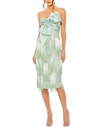 Mac Duggal 20593 Short Strapless Fringe Cocktail Dress In Green