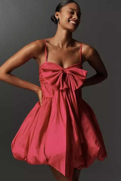 Mac Duggal Bow Bubble Mini Dress In Pink