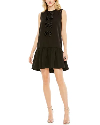 Mac Duggal Sleeveless Bow Detail Tiered Hem A Line Dress In Black