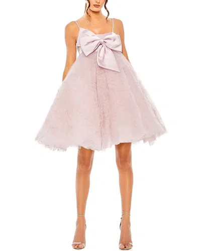 Mac Duggal Bow Front Tulle Mini Dress In Pink