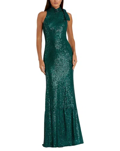 Mac Duggal Bow Long Dress In Green