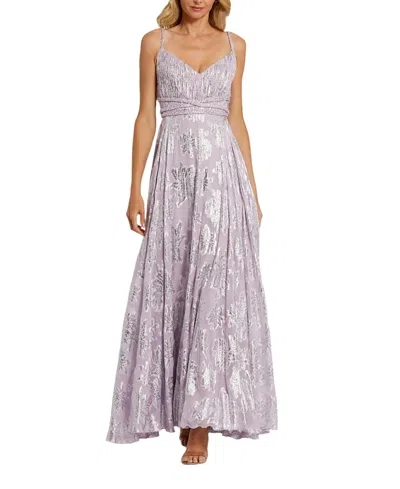 MAC DUGGAL BRAIDED STRAP RUCHED TOP GOWN