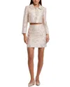 Mac Duggal Pearl Button Brocade Cropped Jacket