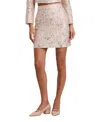Mac Duggal Pearl Button Brocade Cropped Jacket In Blush Multi