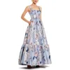Mac Duggal Brocade Scoop Neck Sleeveless Floral Gown