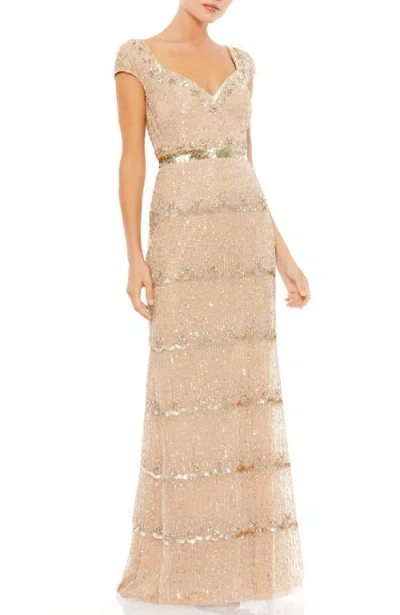 MAC DUGGAL MAC DUGGAL CAP SLEEVE EMBELLISHED COLUMN GOWN