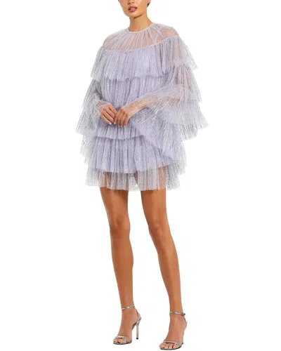 Mac Duggal Cape Mini Dress In Purple