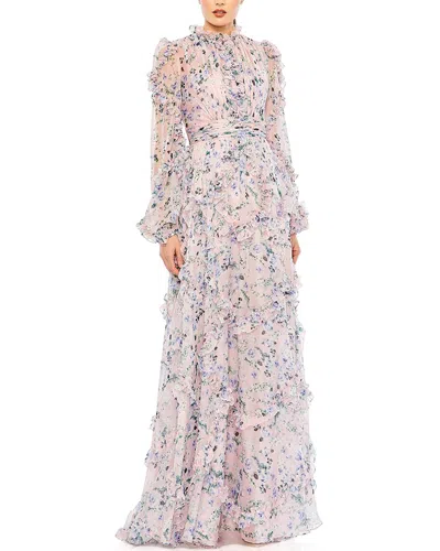 Mac Duggal Cascading Ruffle A-line Dress In Pink