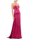 Mac Duggal Charmeuse Crystal Encrusted Strap Trumpet Gown