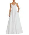 Mac Duggal Classic A-line V-neck Ballgown In White