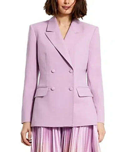 Mac Duggal Classic Crepe Double Breasted Blazer In Orchid