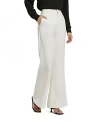 Mac Duggal Classic Crepe Flared Trouser Pant In Ivory
