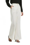 Mac Duggal Classic Crepe Flared Trouser Pants In Ivory