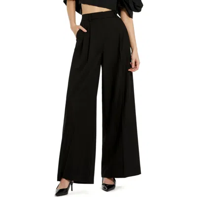 Mac Duggal Classic Crepe Wide Leg Work Trousers In Black