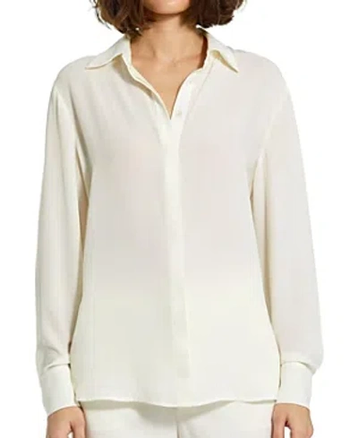 Mac Duggal Women's Georgette Button-front Shirt In Cream