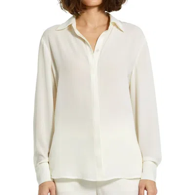 MAC DUGGAL MAC DUGGAL CLASSIC GEORGETTE COLLAR BUTTON UP SHIRT