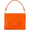 Mac Duggal Classic Leather Medium Size Shoulder Bag In Sunset