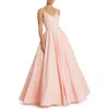 Mac Duggal V-neck Crepe Ballgown In Blush