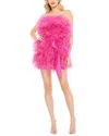 Mac Duggal Strapless Faux Feather Minidress