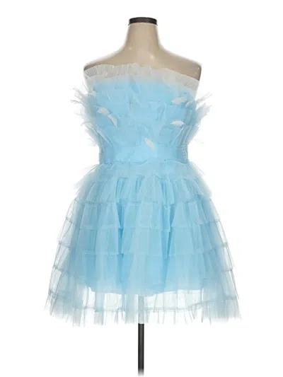 Pre-owned Mac Duggal Cocktail Dress In Blue