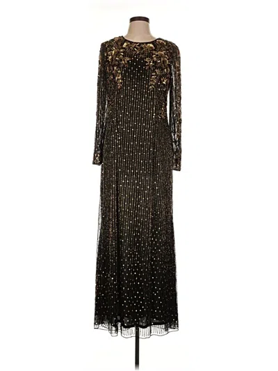 High Neck Long Sleeve Embellished Gown In Black Gold from ThredUp